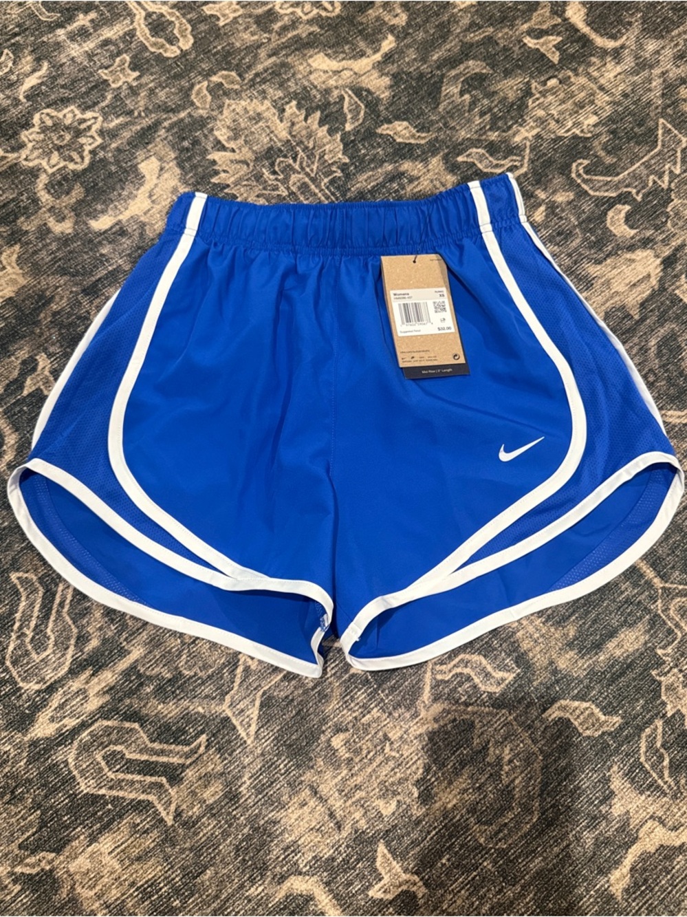 Nike Women's Royal Blue Athletic Shorts with White Trim